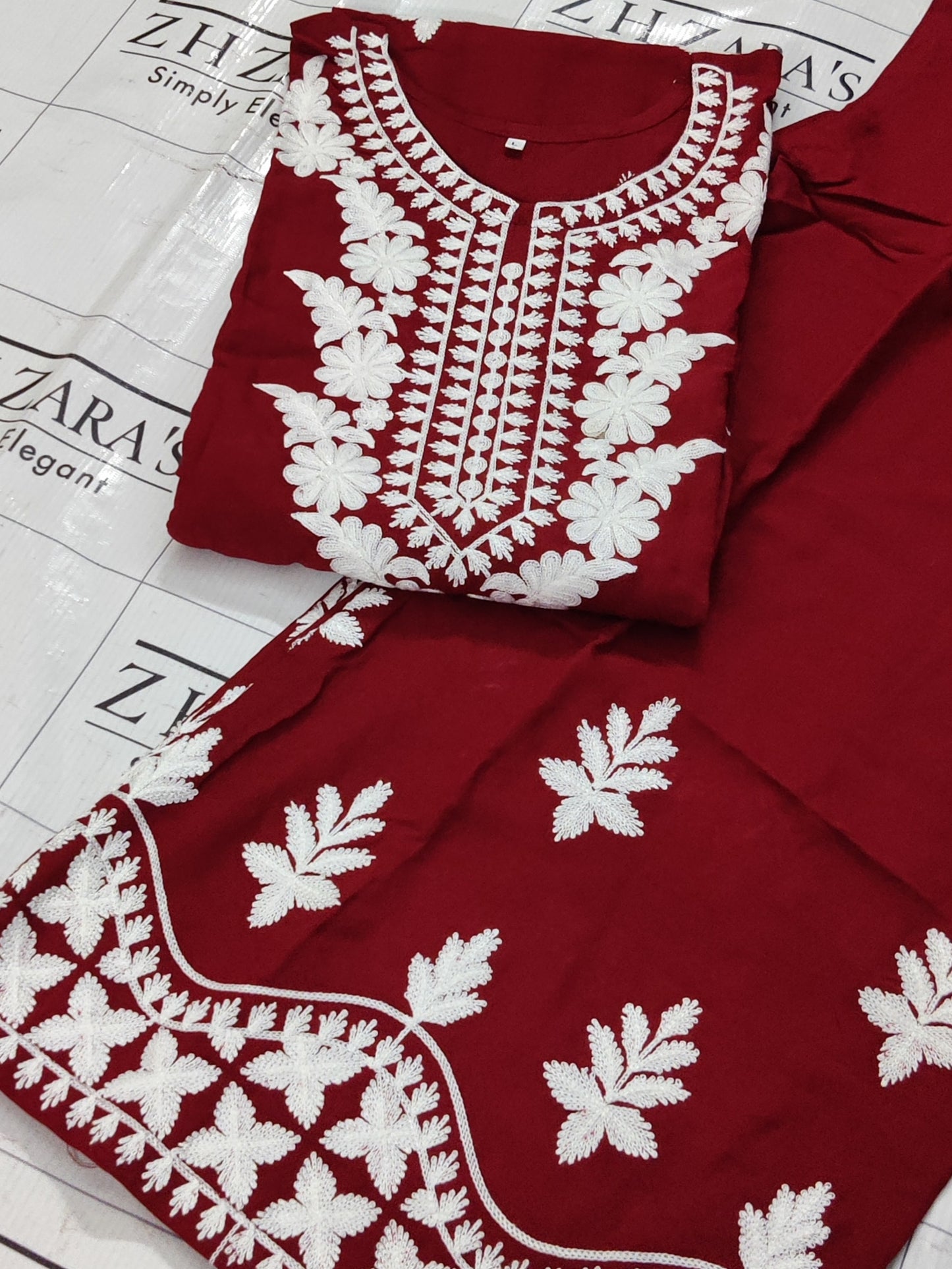 Maroon Co-Ord Set Stitched