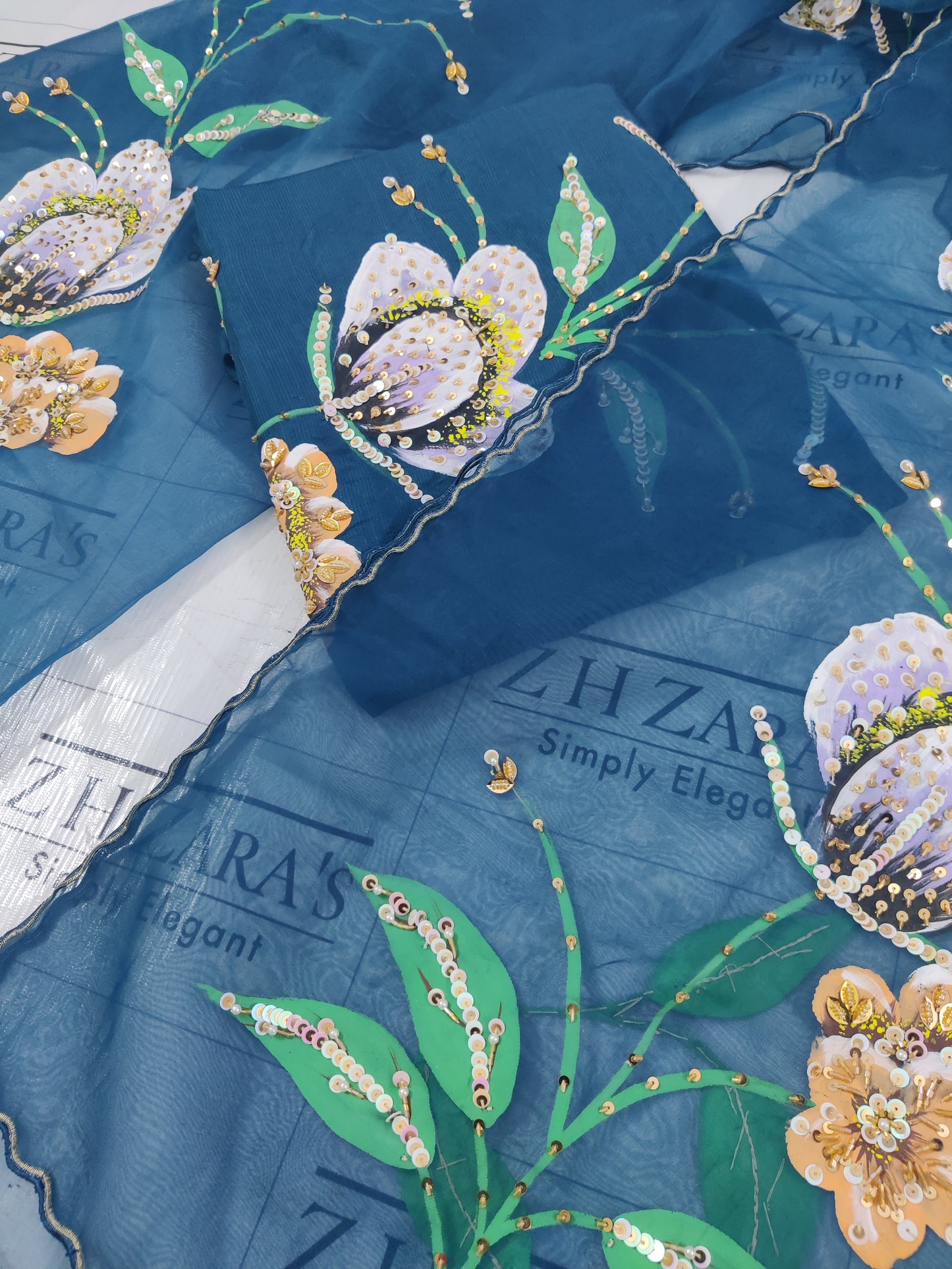 Peacock Blue Zareen 3pc