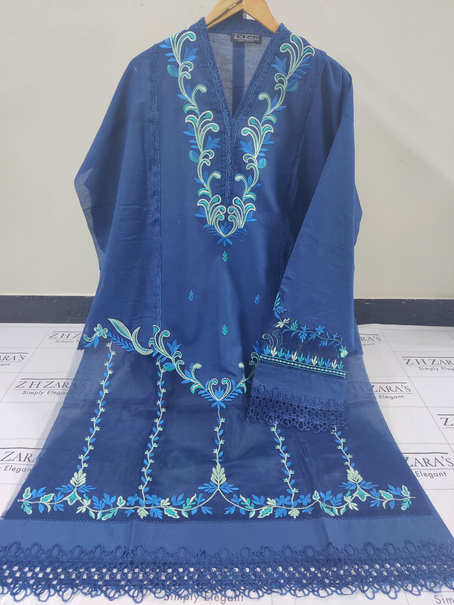 Peacock Blue Jasmine 3pc