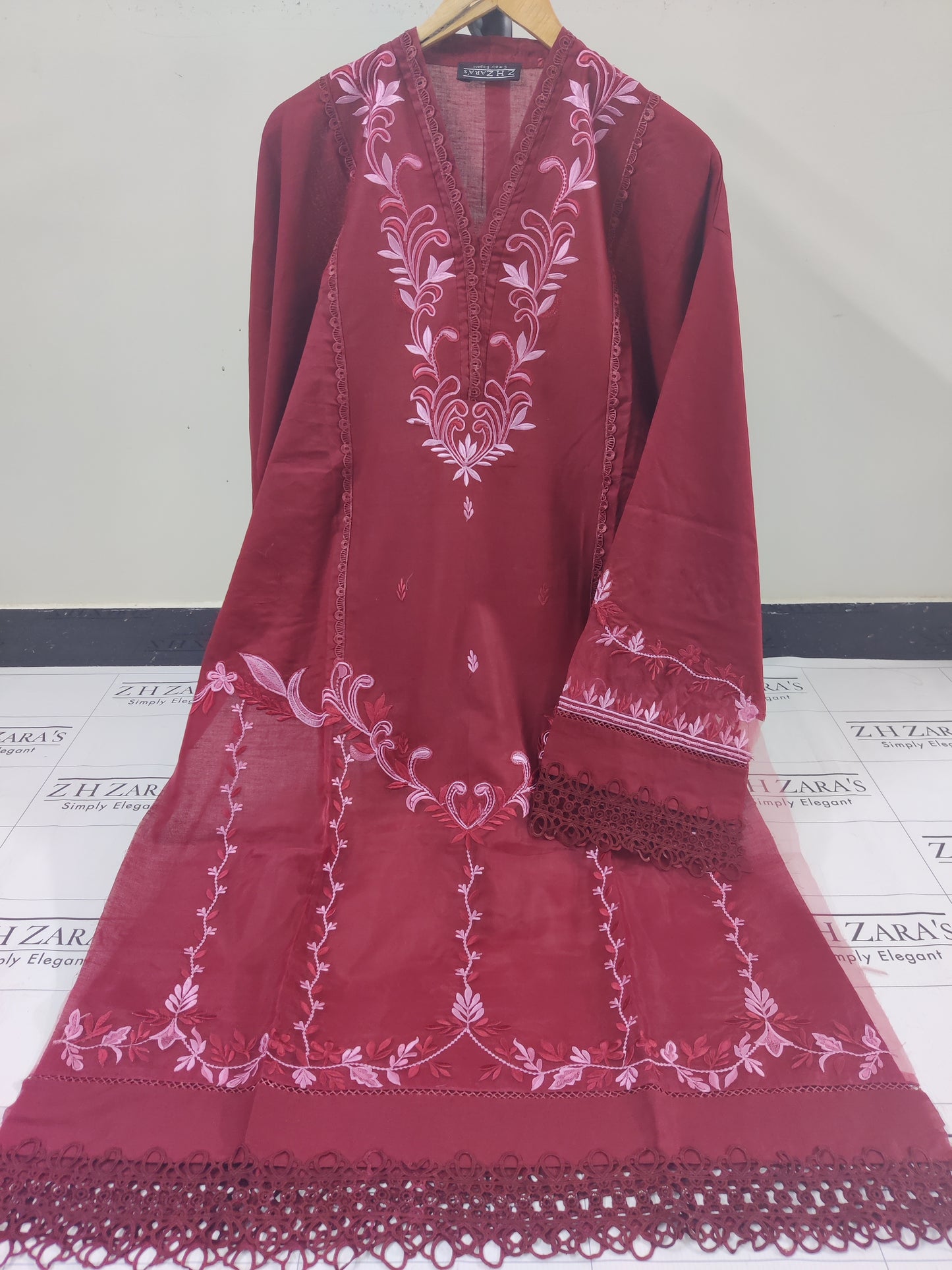 Maroon Jasmine 3pc