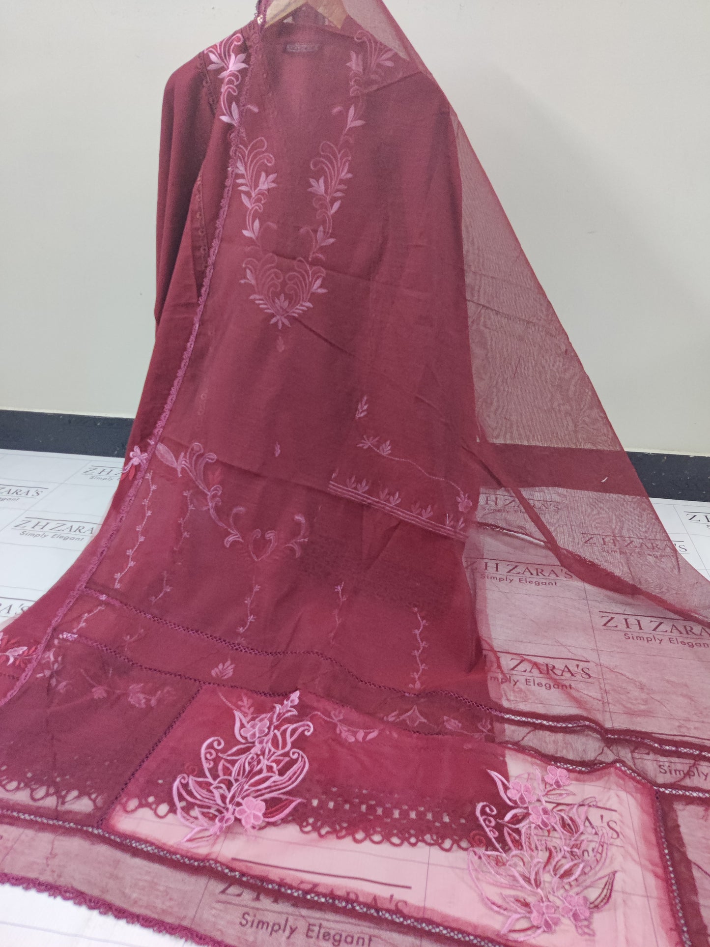 Maroon Jasmine 3pc