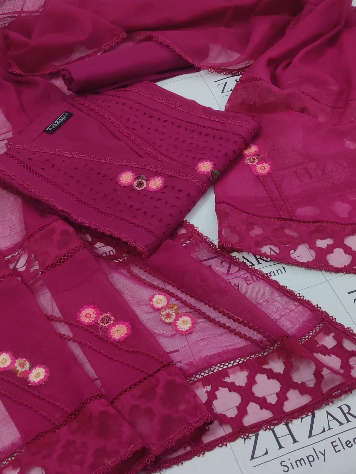 Hot Pink Daisy 3pc
