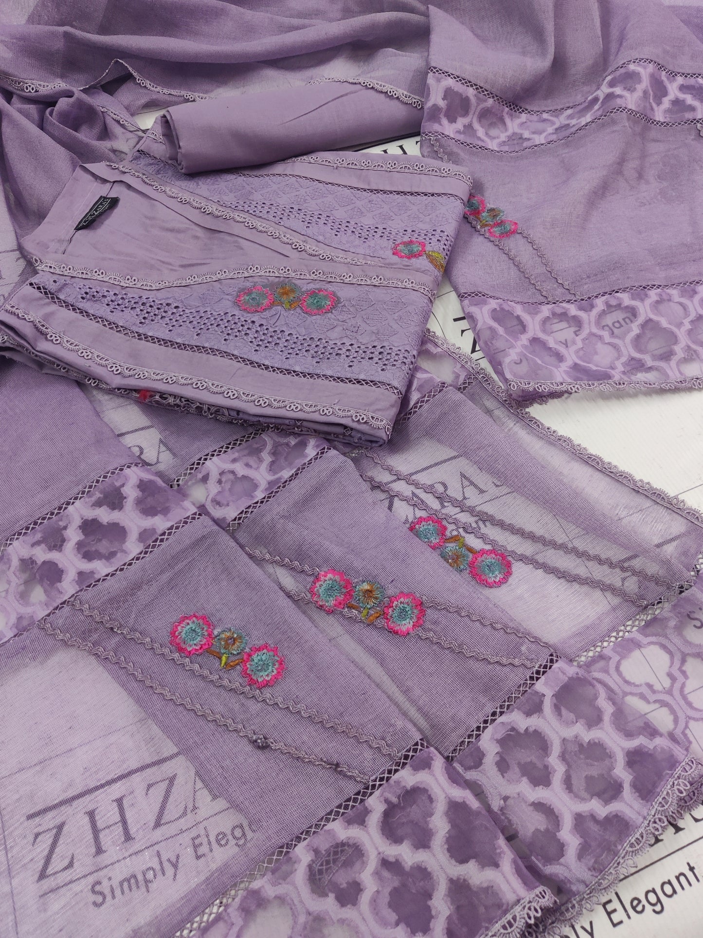 Mauve Purple Daisy 3pc