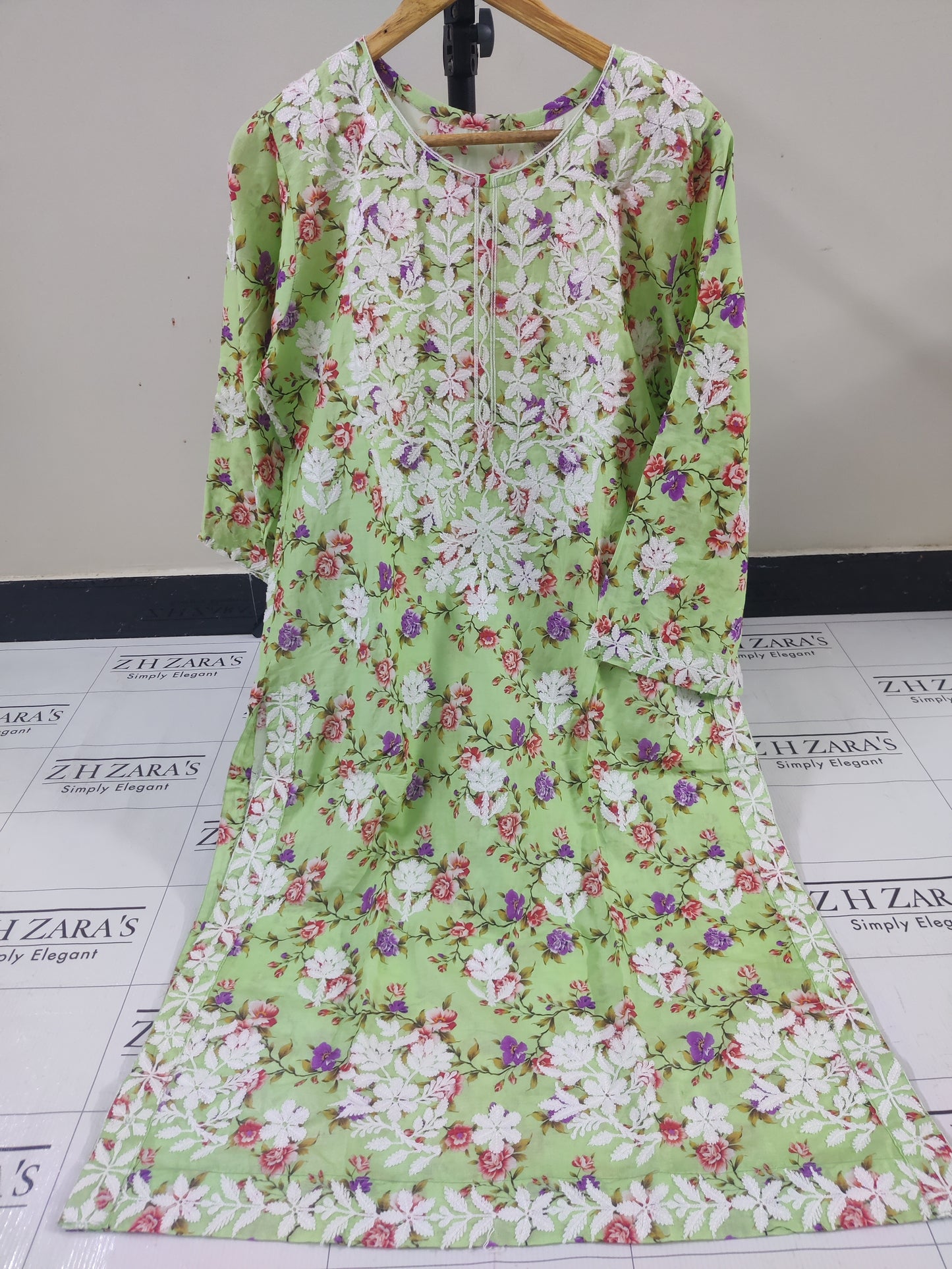 Apple Green EMB Co-Ord Set Stitched