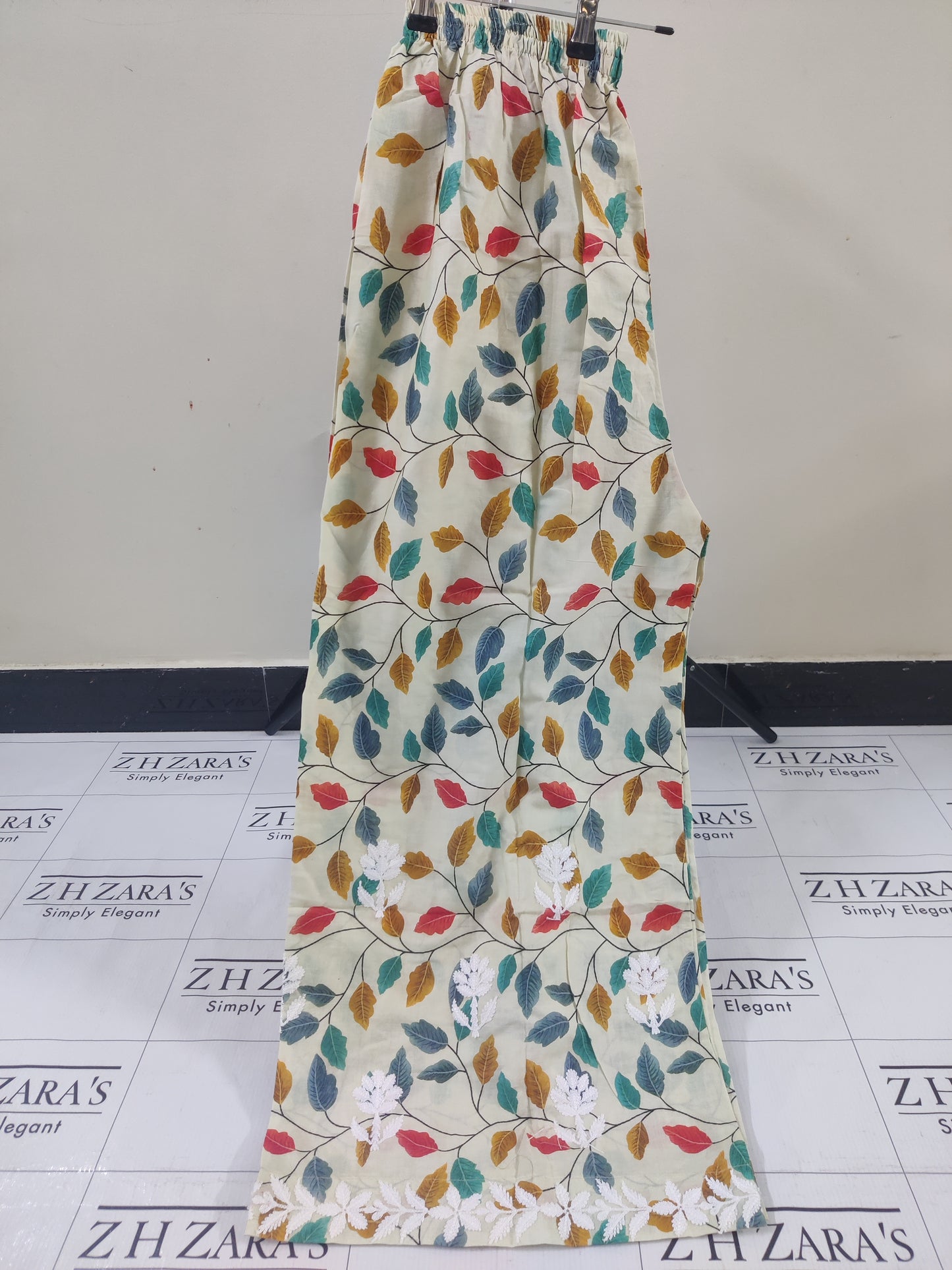 Cream Foan EMB Co-Ord Set Stitched