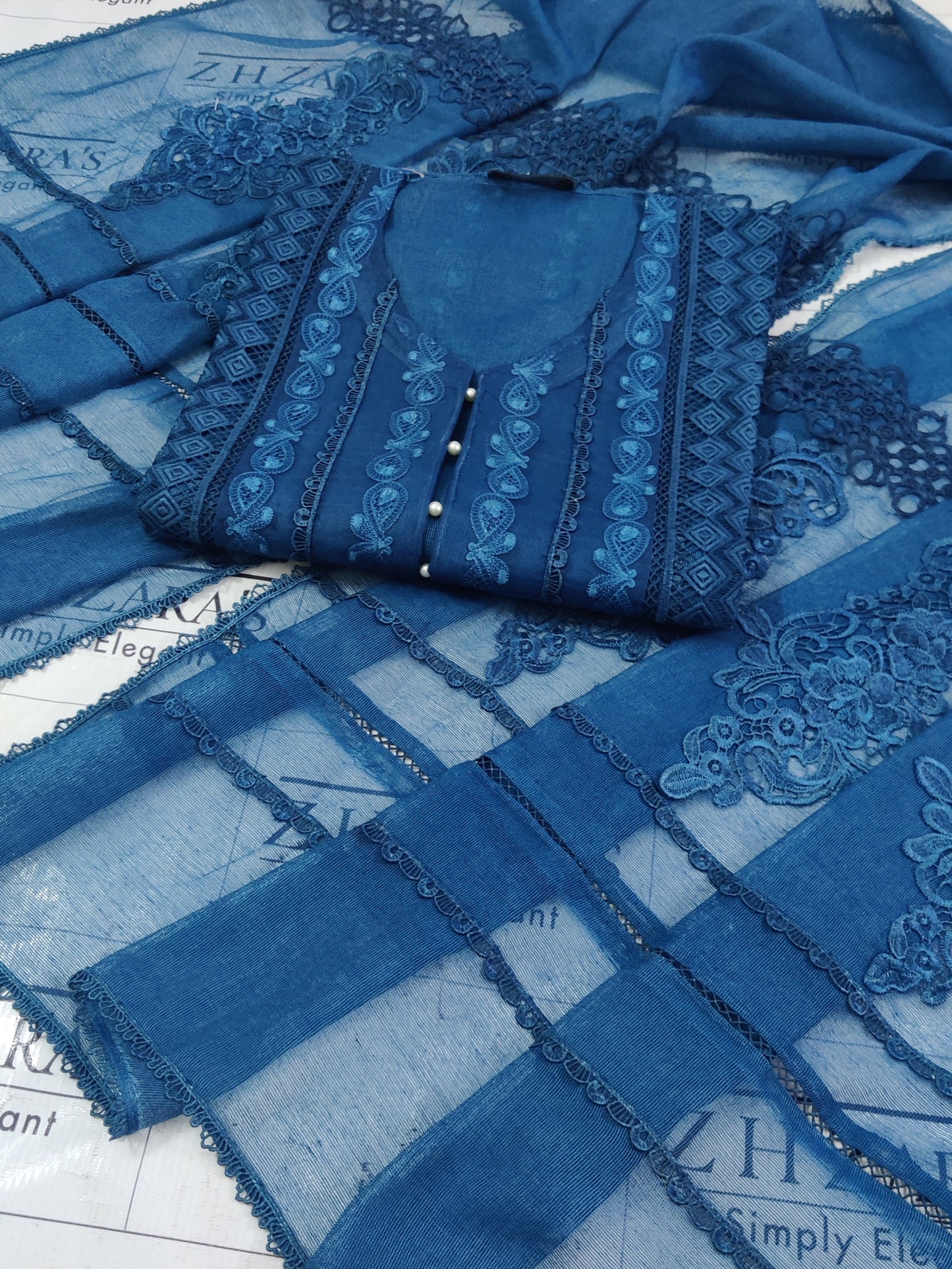 Peacock Blue Zoha 2pc