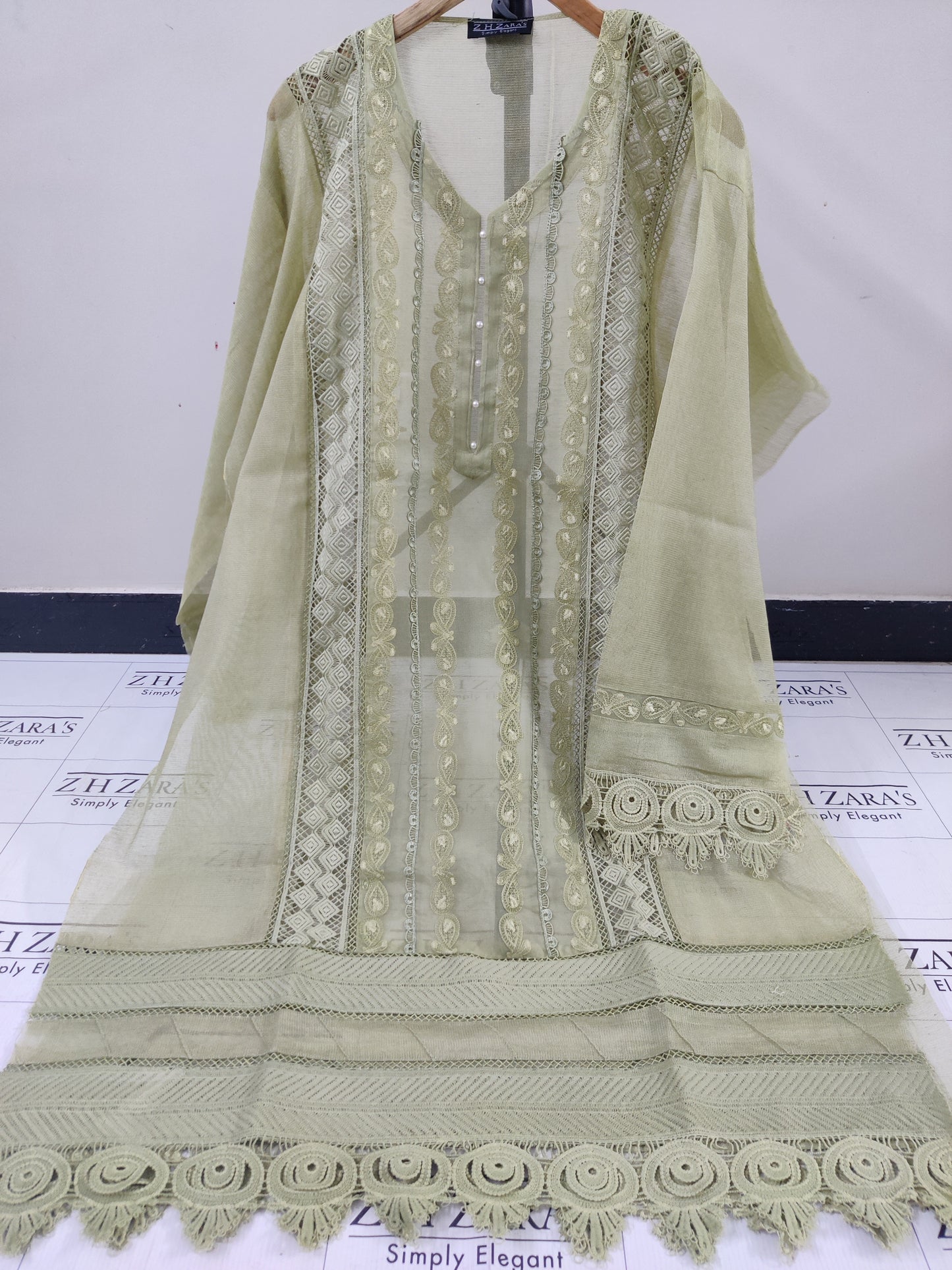 Olive Mint Green Zoha 2pc