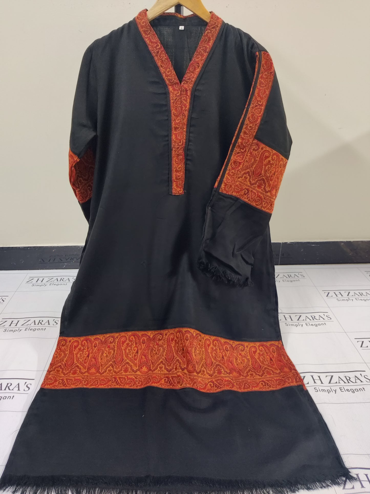 Black Kani Shirt Stitched