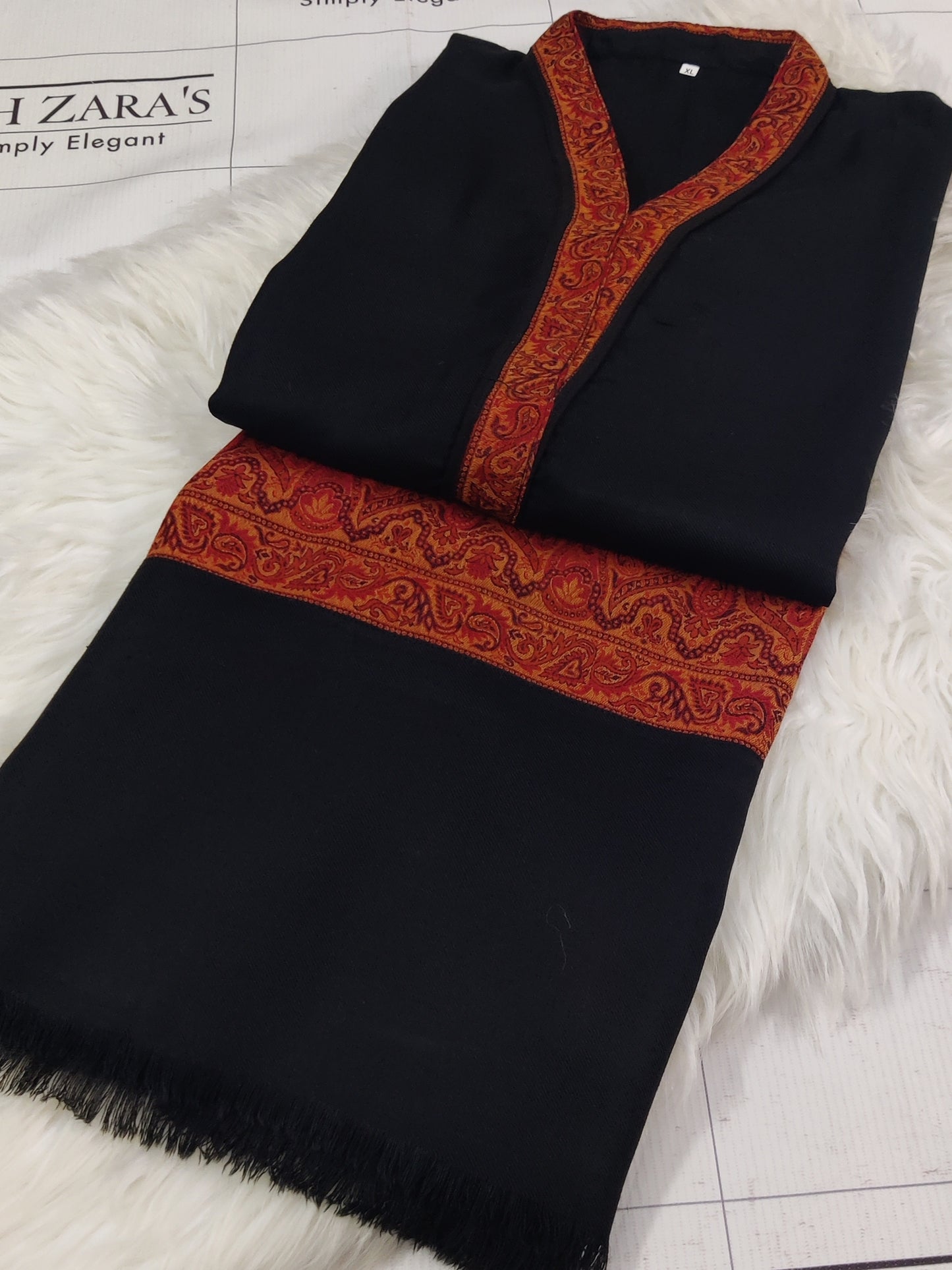 Black Kani Shirt Stitched
