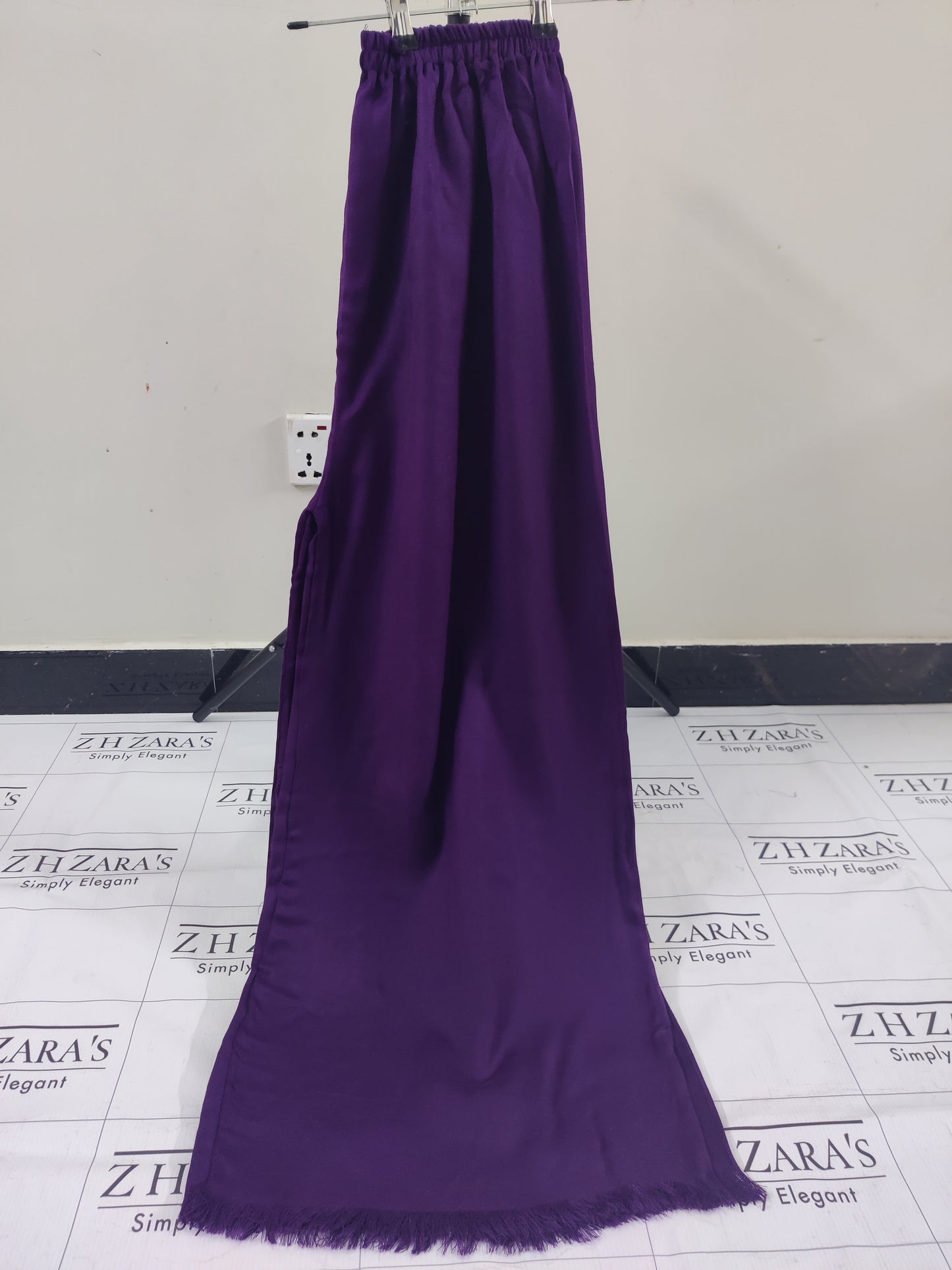 Purple Pashmina 2pc Stitched