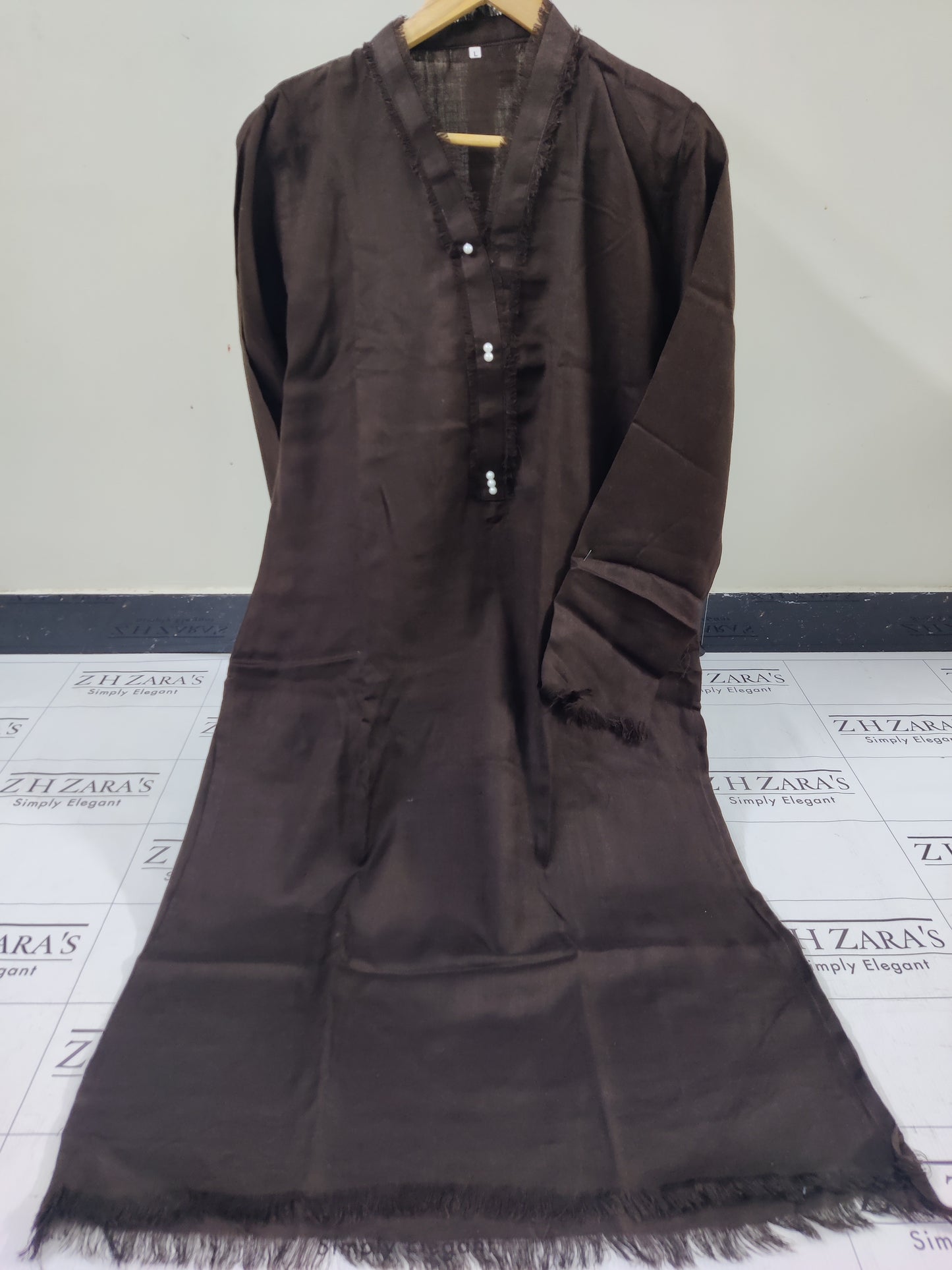 Brown Pashmina 2pc Stitched