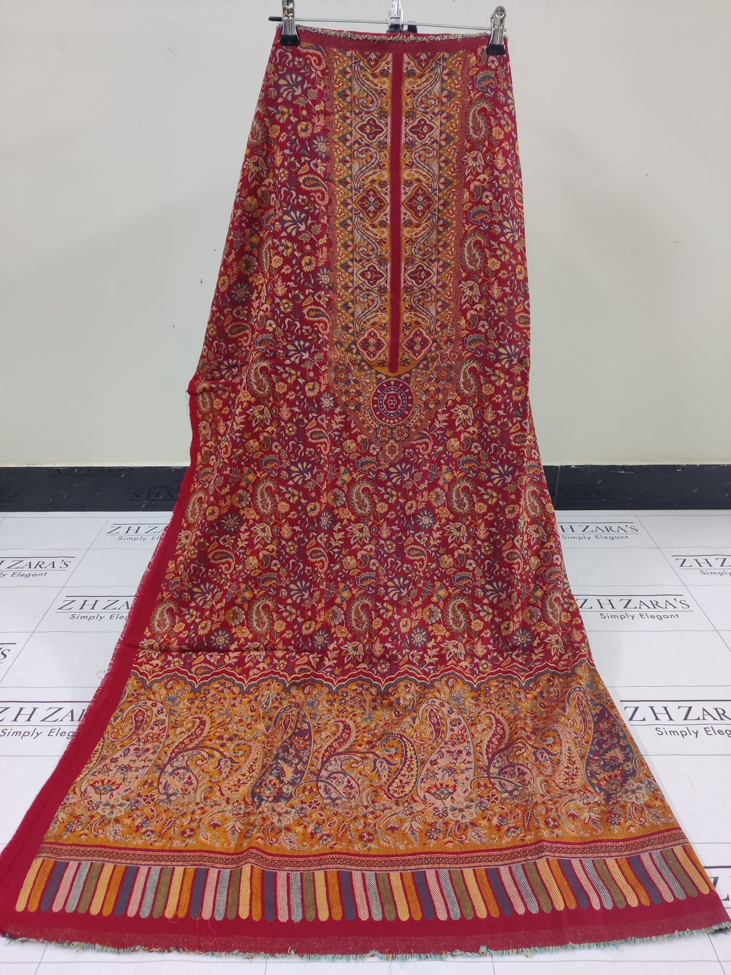 Maroon Full Kani Pashmina 3pc