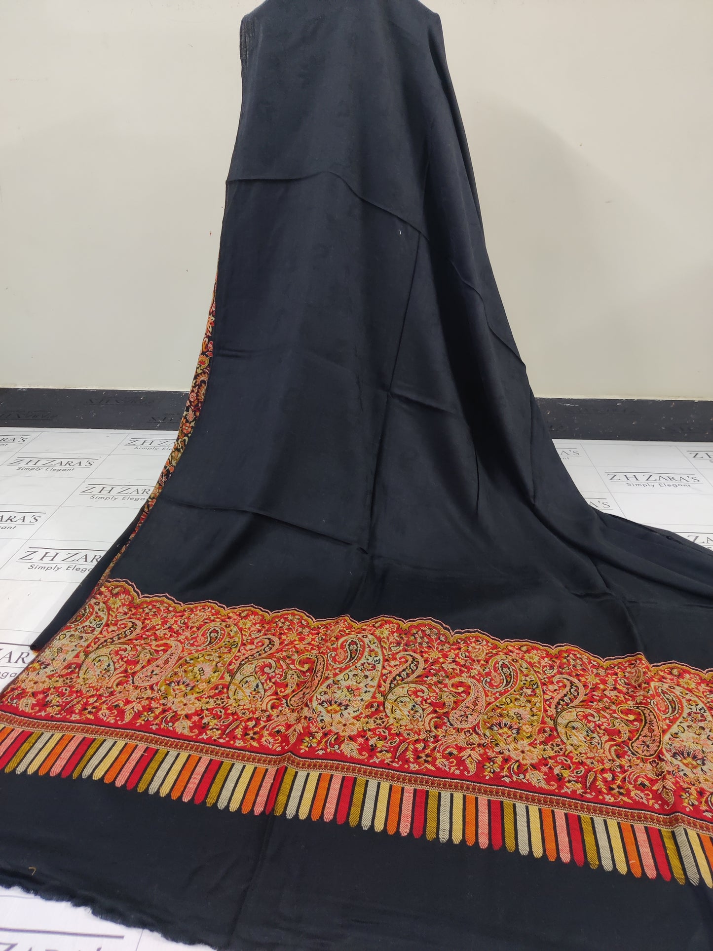Black Full Kani Pashmina 3pc