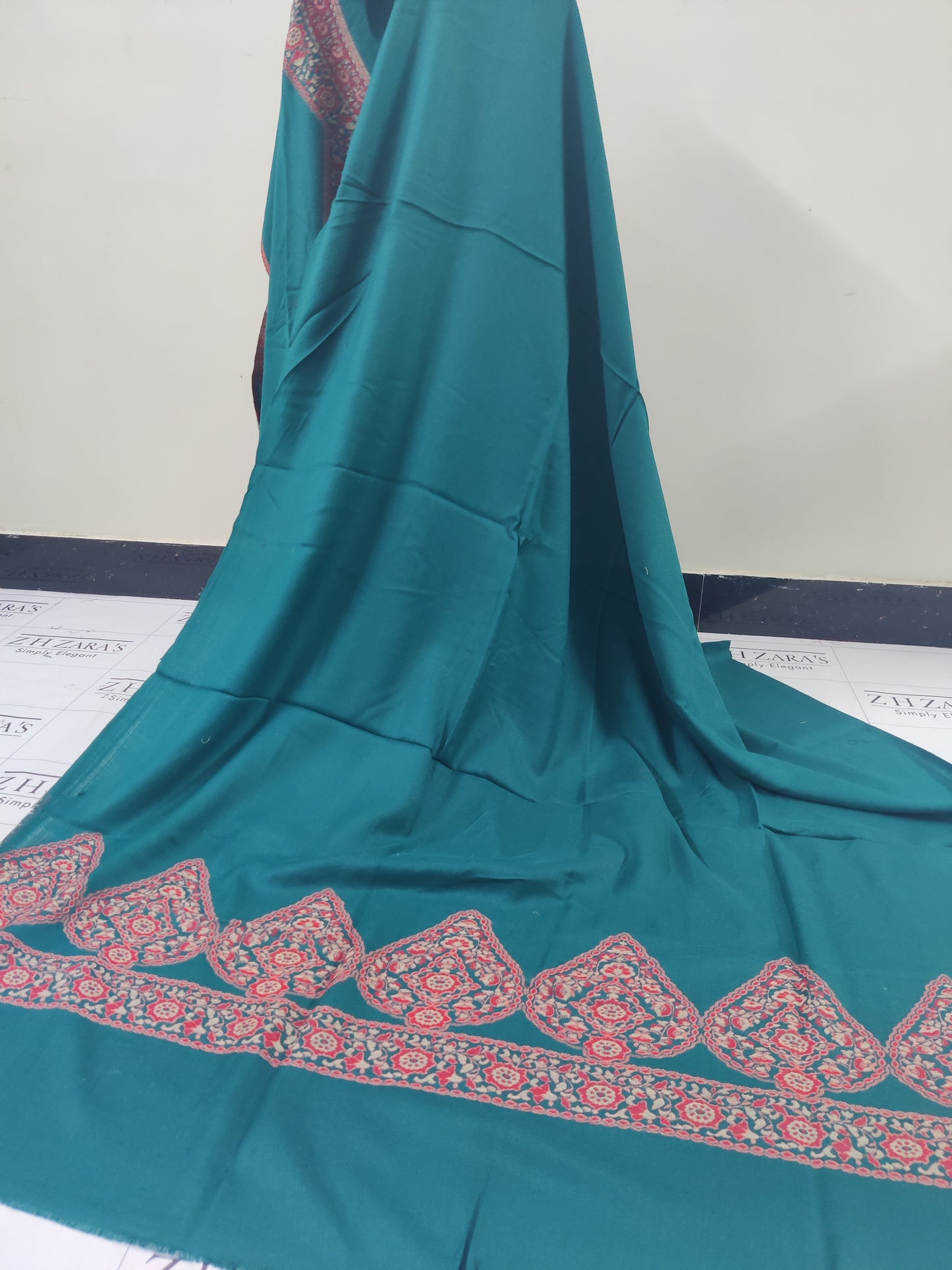 Emrald Green Gala Kani Pashmina 3pc