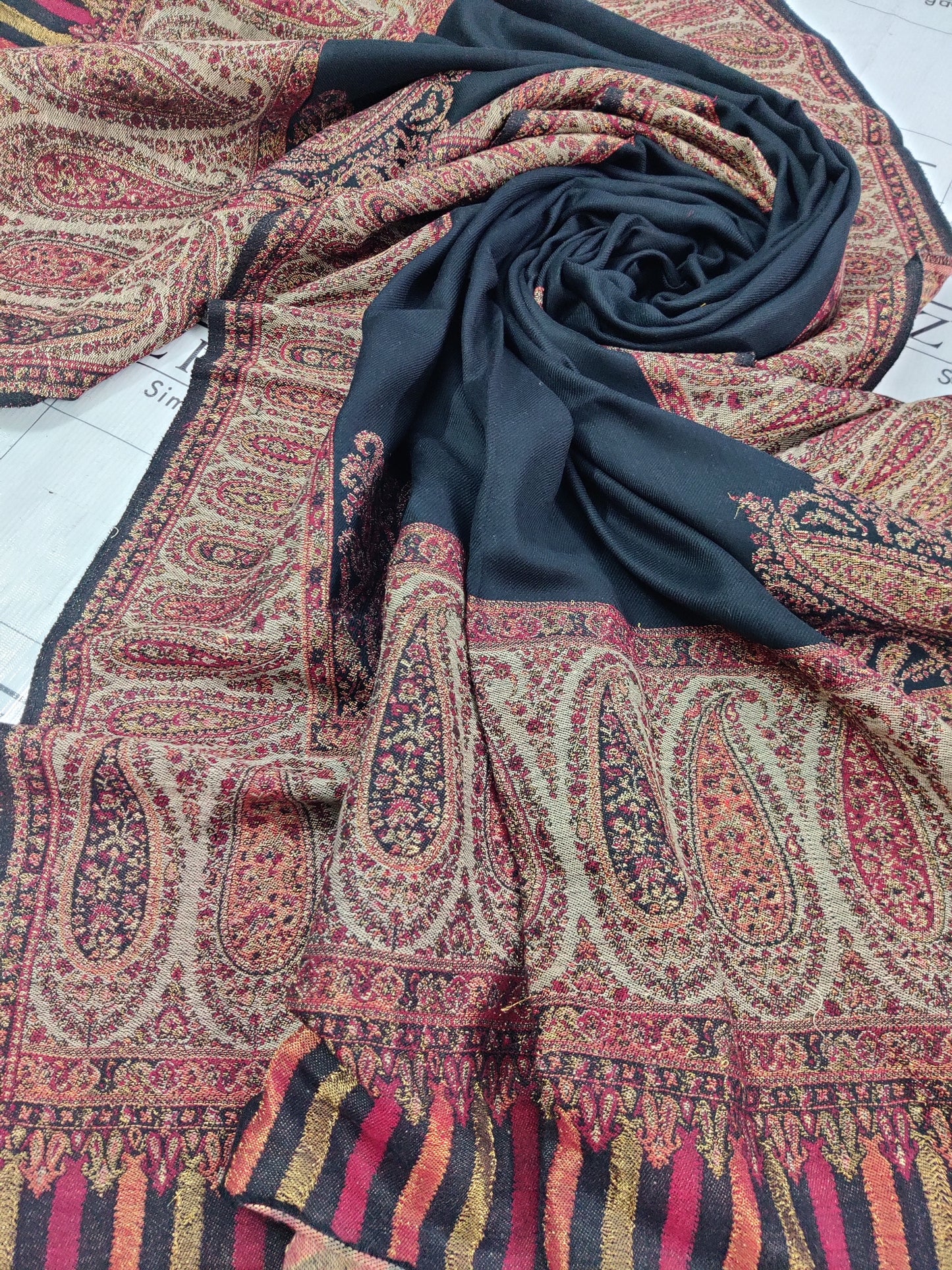 Black Copper Kani Pashmina Shawl