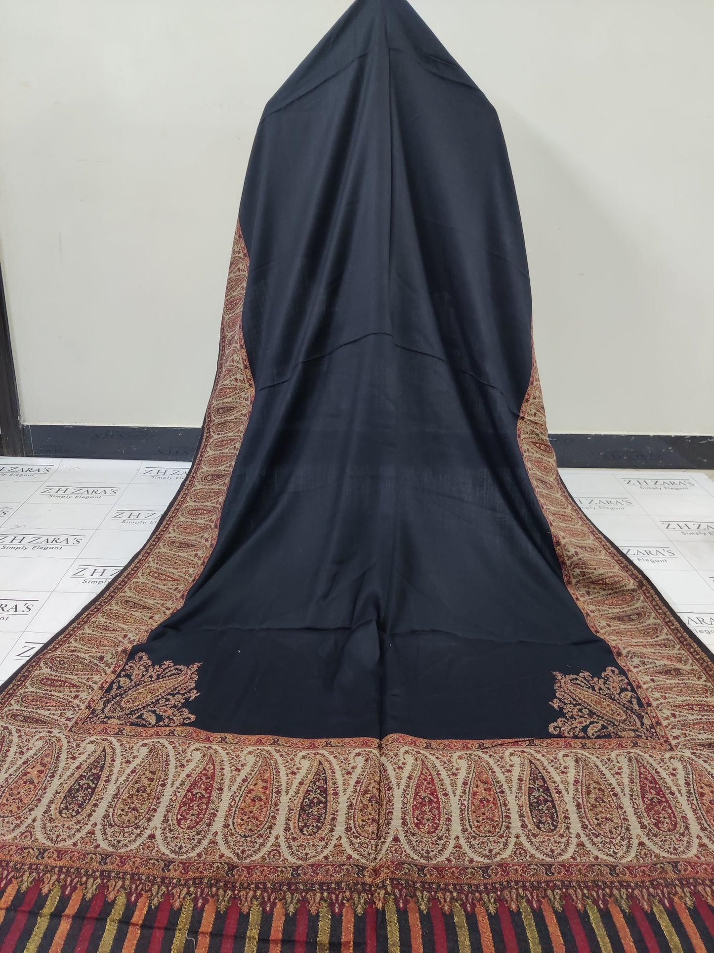 Black Copper Kani Pashmina Shawl