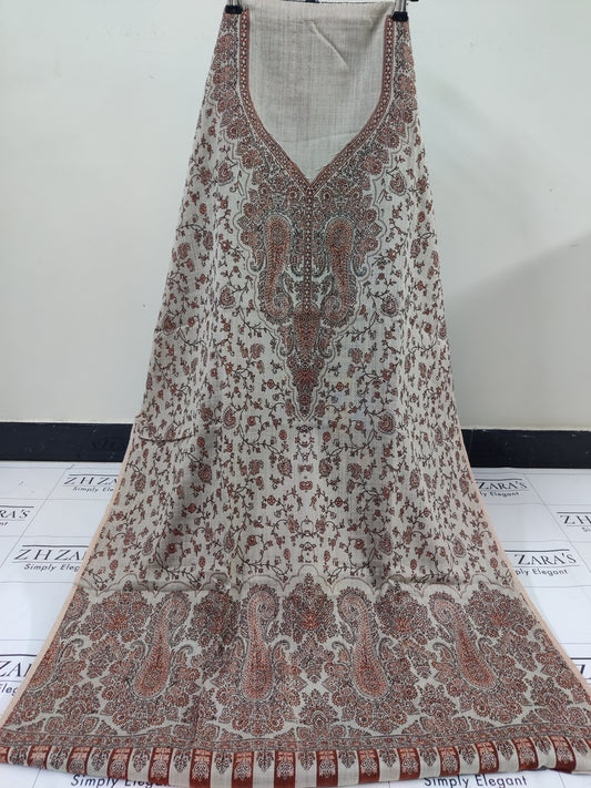Beige Gala Double Kani Pashmina 3pc