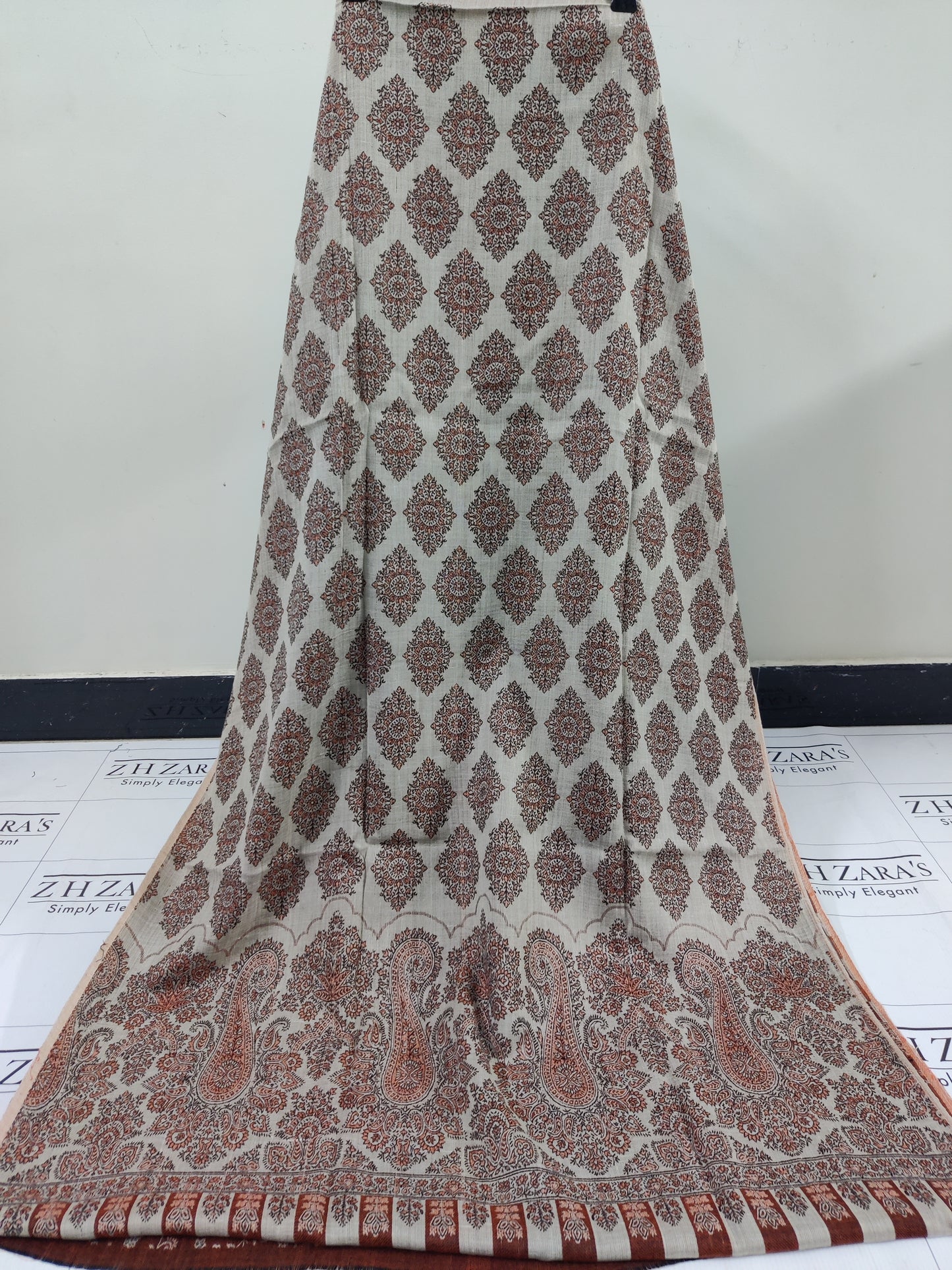 Beige Gala Double Kani Pashmina 3pc