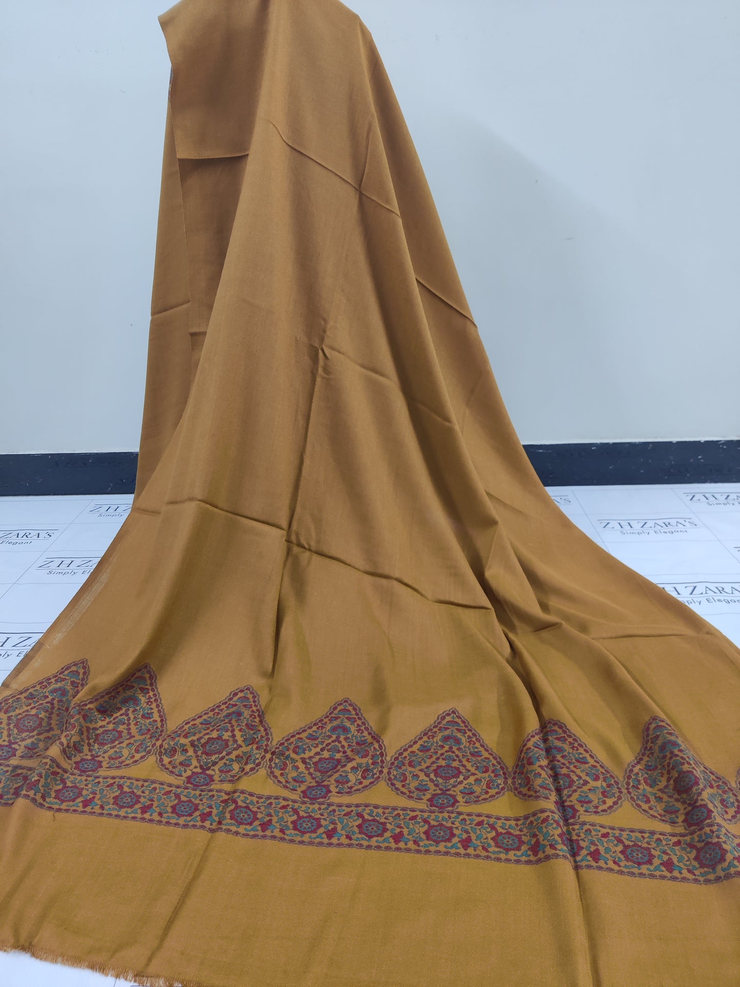 Mustard Gala Kani Pashmina 3pc