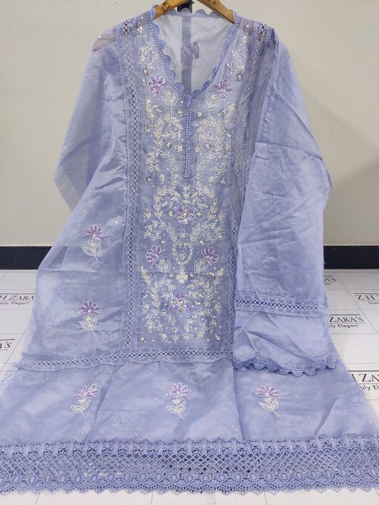 Violet Blue Pearls & Beads 2pc