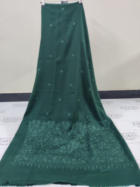 Bottle Green Anchor Pashmina 3pc