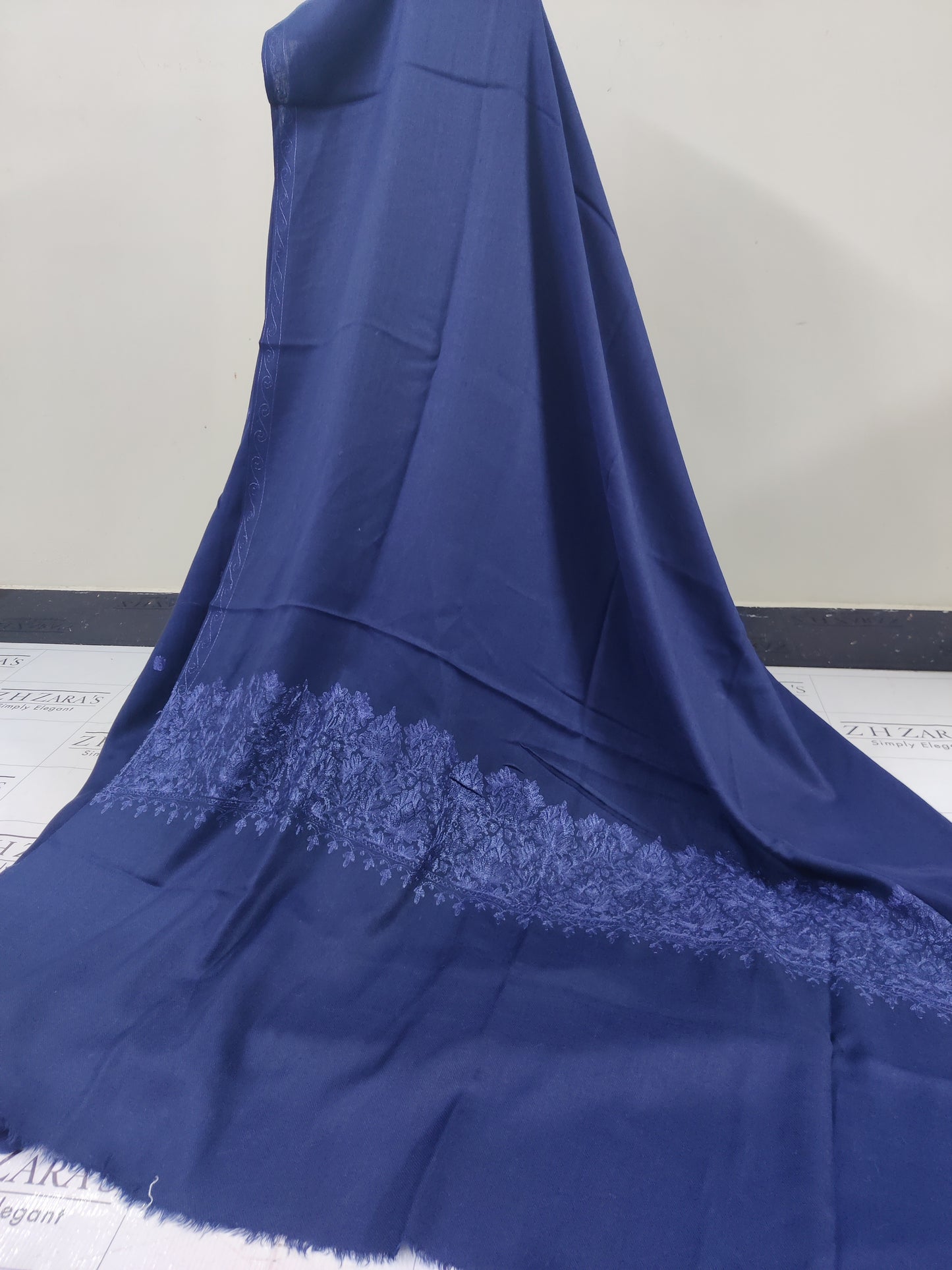 Navy Blue Anchor Pashmina 3pc