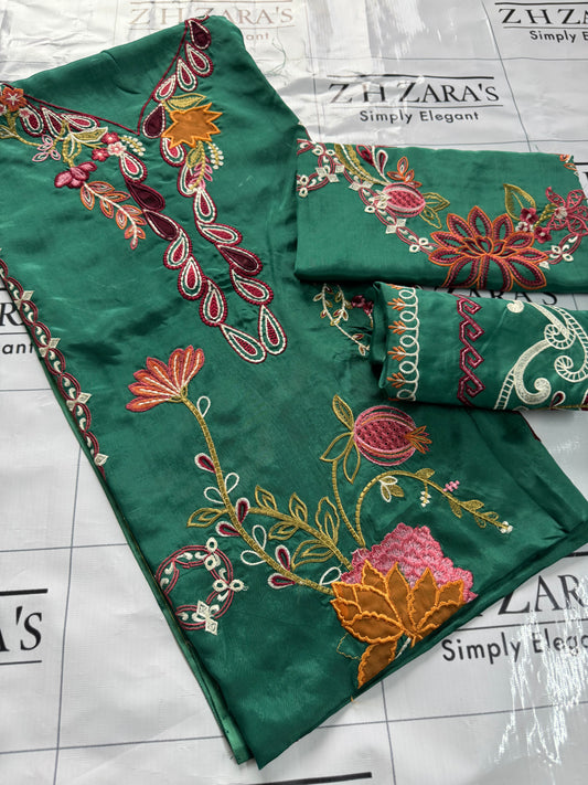 Emerald Green Aizah Kaftan Shirt