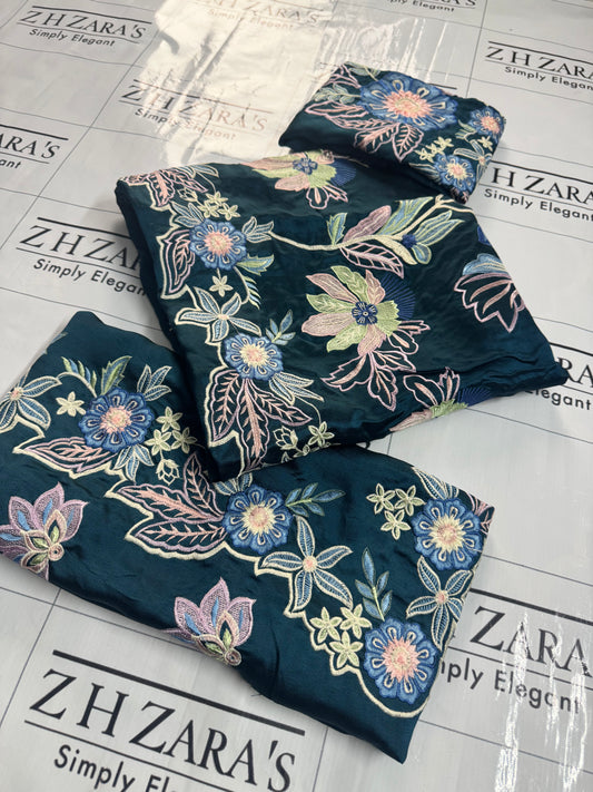 Peacock Blue Royal Kaftan Shirt