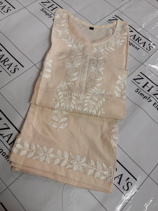Powder Peach Anchor Kurti