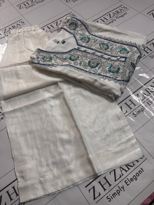 Pearl White Round Neck 2pc