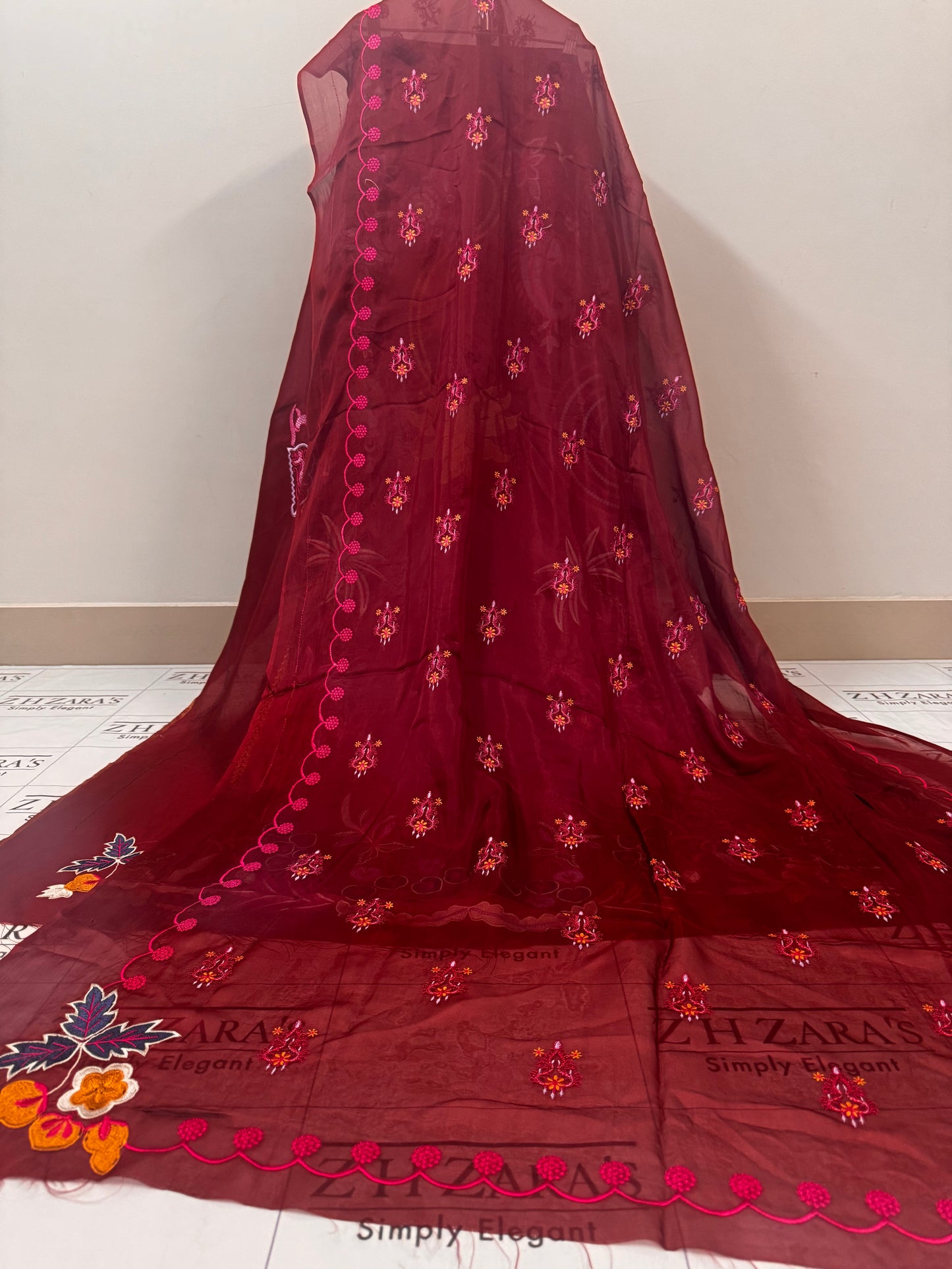 Deep Maroon Kaftan 2pc