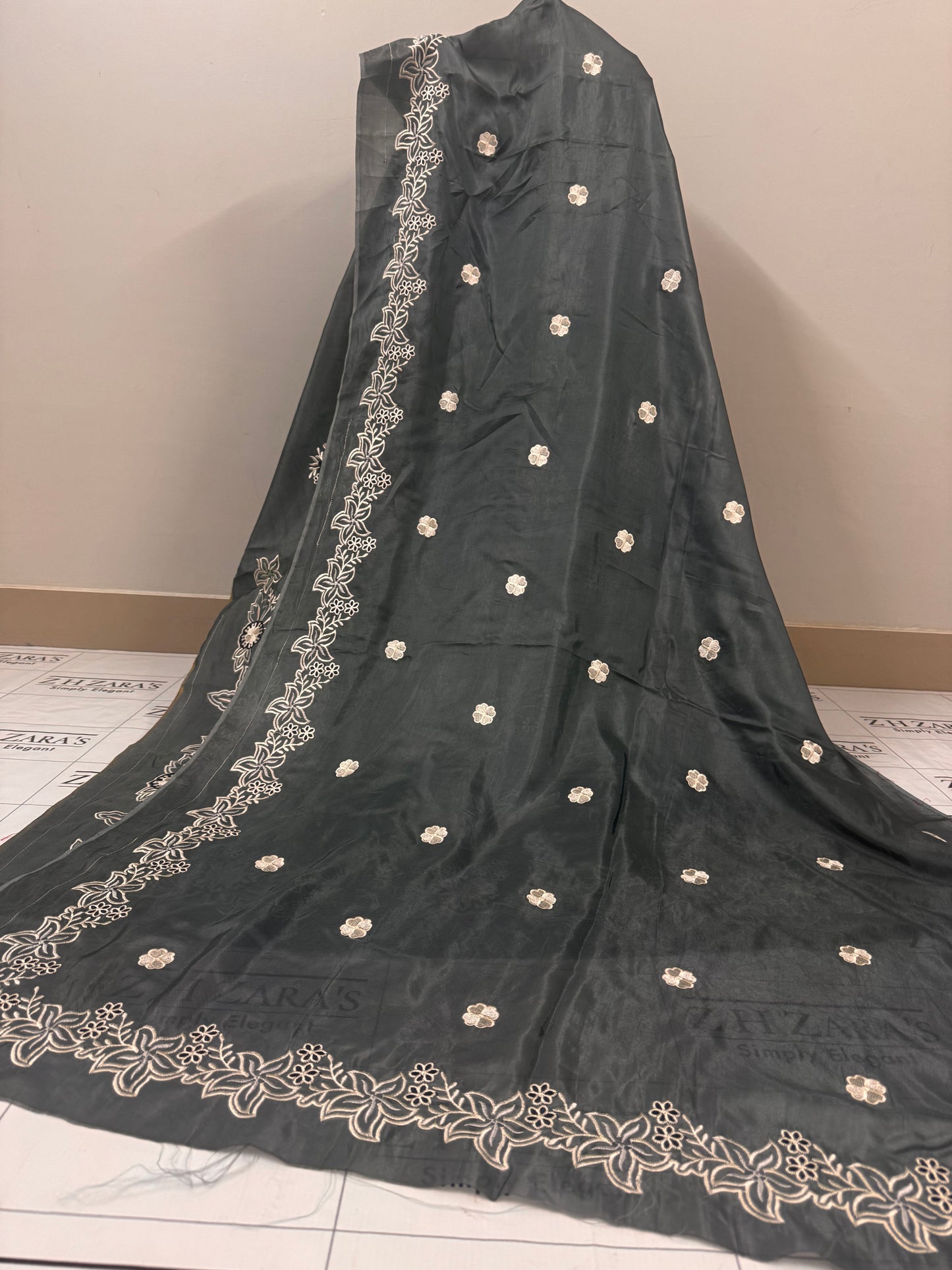 Metallic Grey Kaftan 2pc