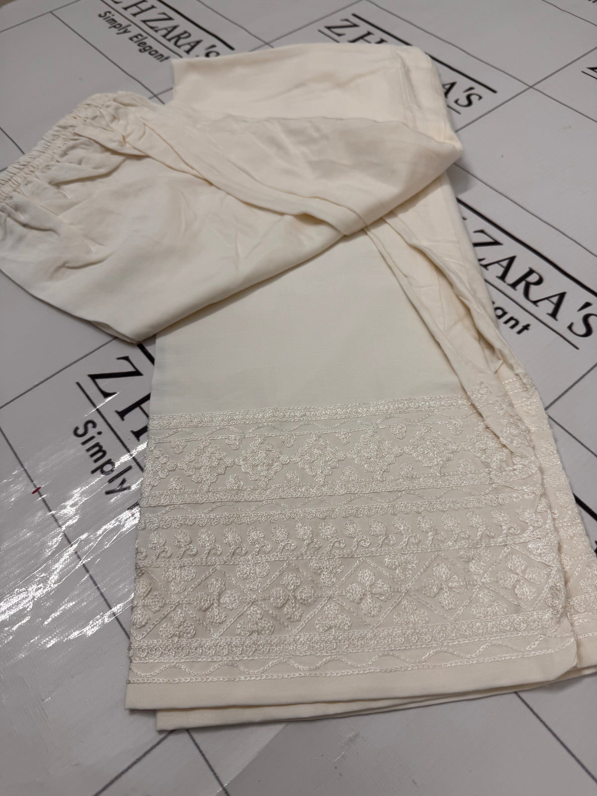 Pearl White Anchor Kaftan 2pc
