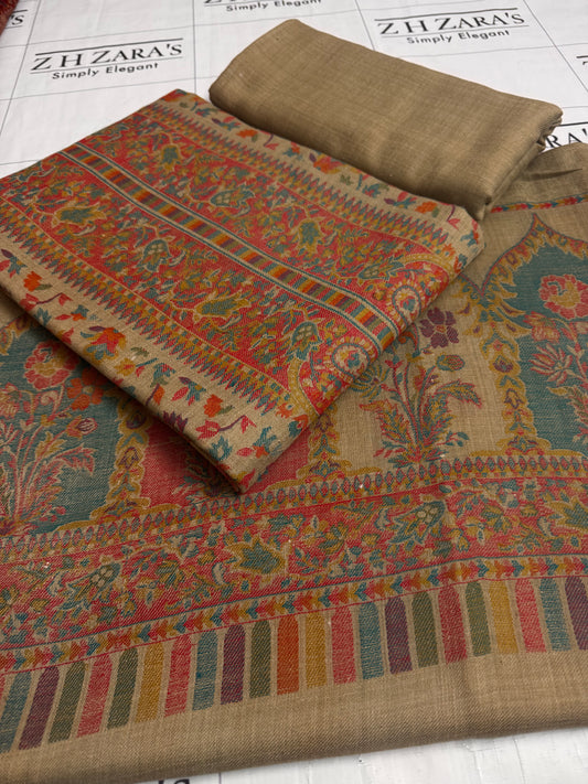 Coffee Taj Kani Pashmina 3pc