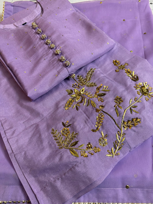 Purple Sheesha Silk 3pc