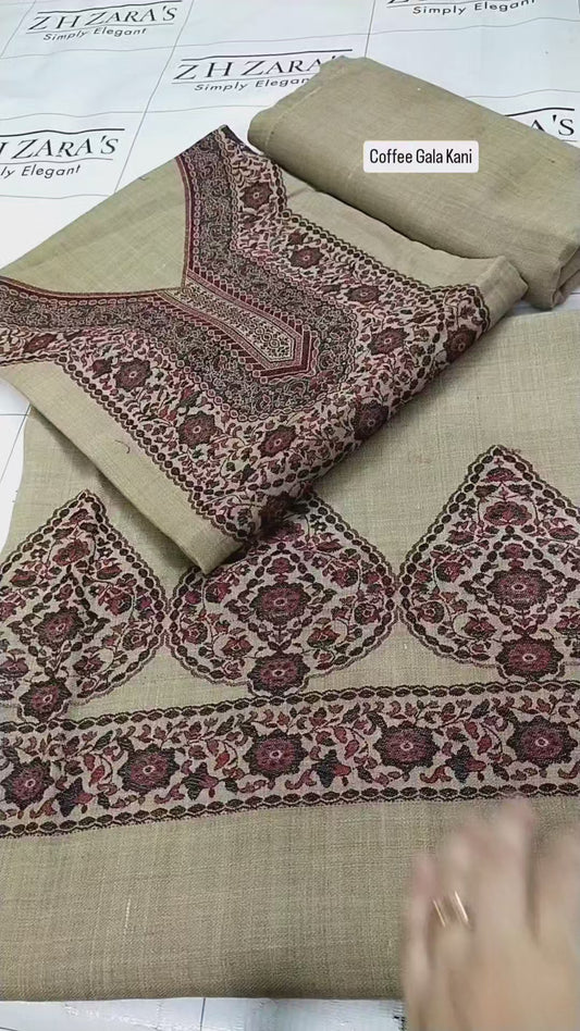 Coffee Gala Kani Pashmina 3pc