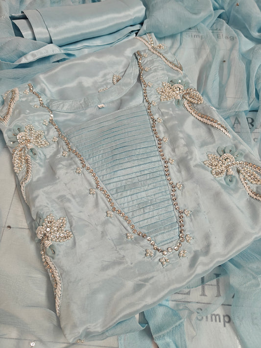 Ice Blue V Neck 3pc