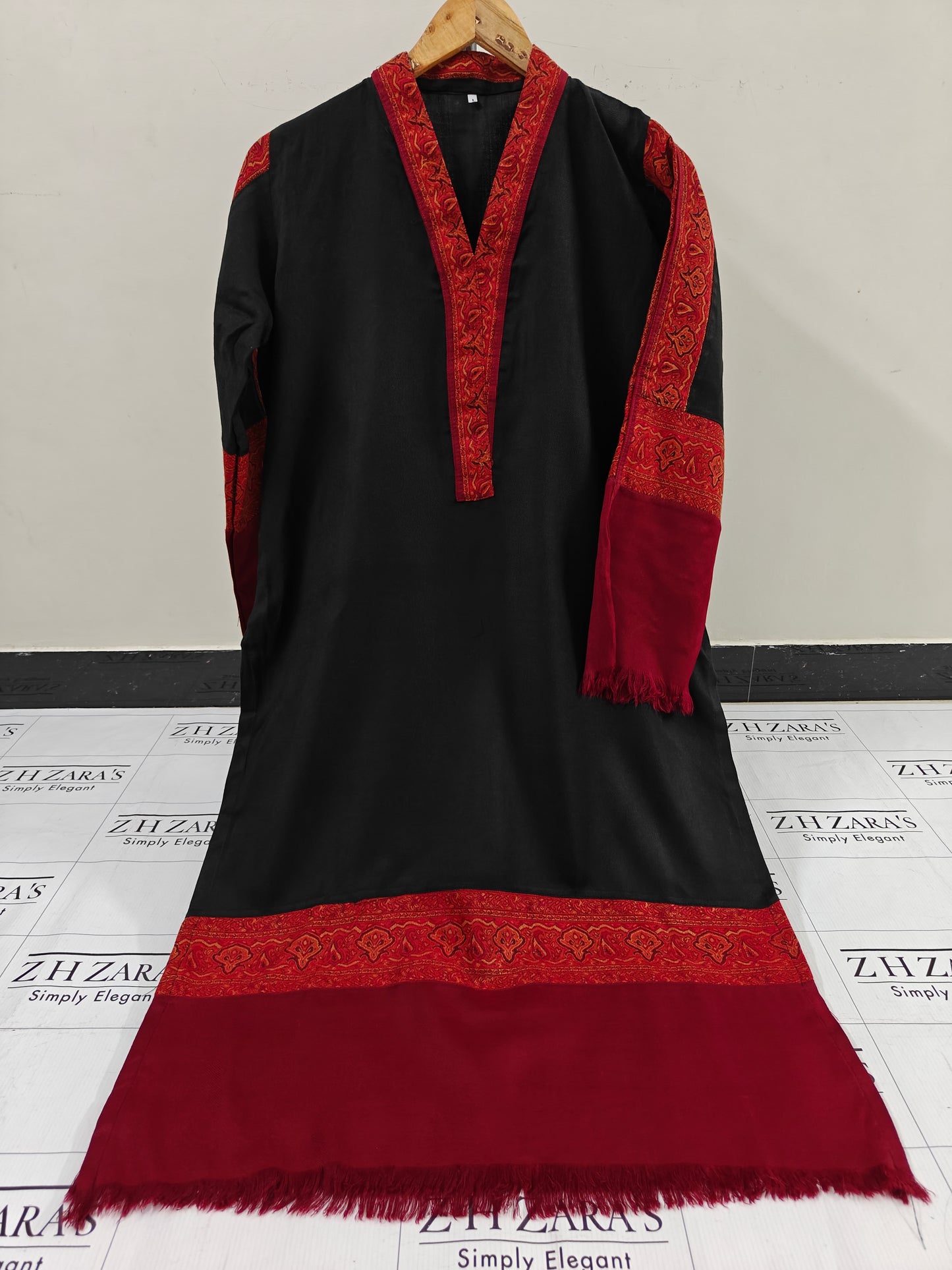 Black Kani Shirt Stitched