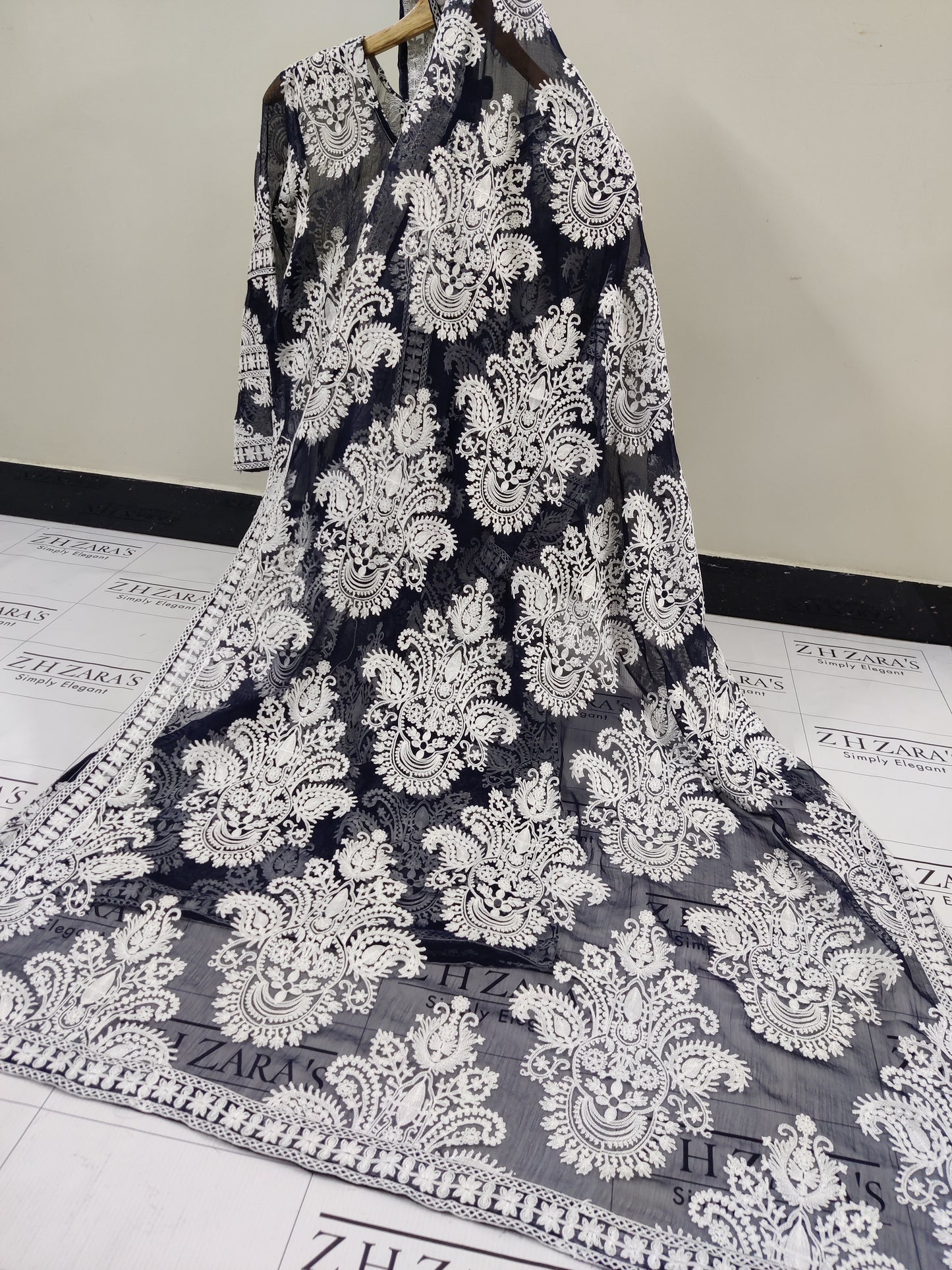 Navy Blue White Stitched 2pc