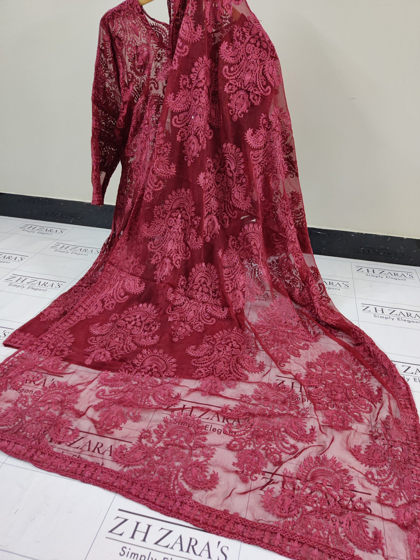 Reddish Maroon Stitched 2pc