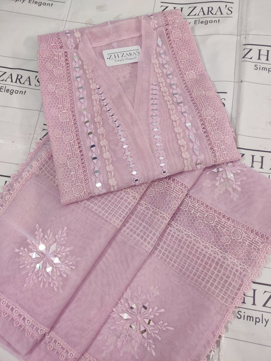 Baby Pink Mirror Laced 2pc