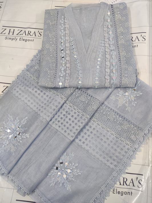 Ice Blue Mirror Laced 2pc