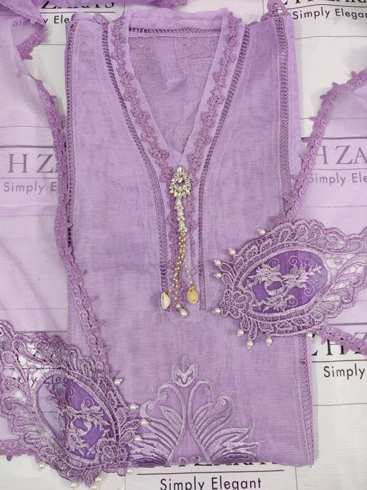 Onion Purple Tassel Cutwork 2pc