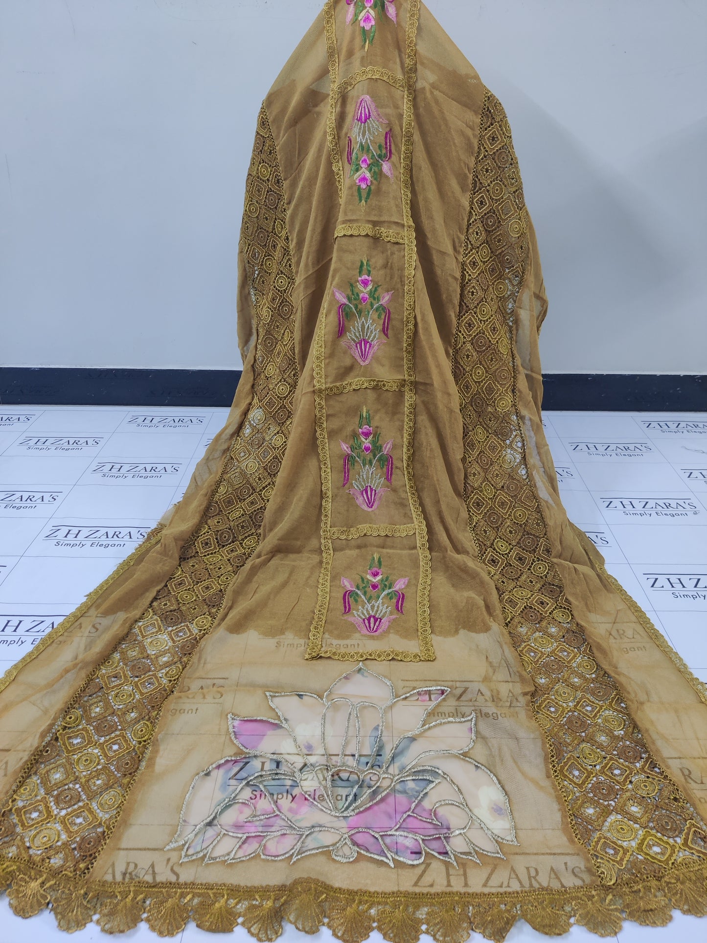 Heavy duppatta 3pc Dhani Mustard