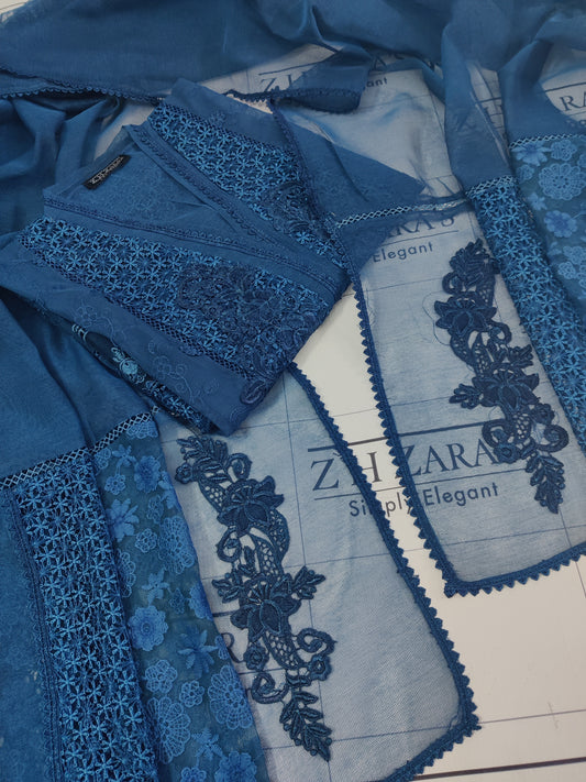 Peacock Blue Premium Crochet 2pc