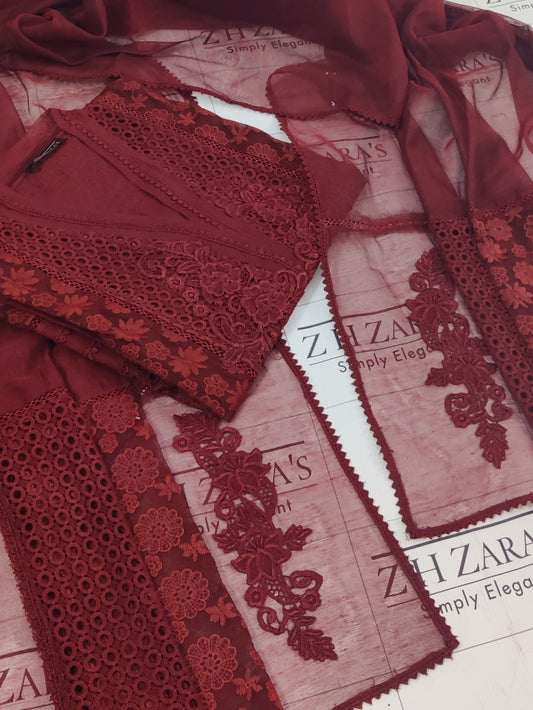 Deep Maroon Premium Crochet 2pc