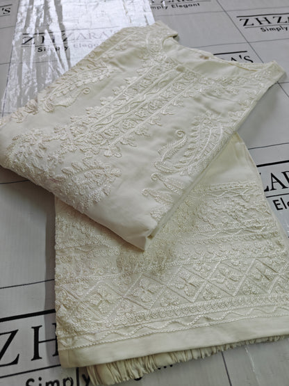 Pearl White Anchor Kaftan 2pc