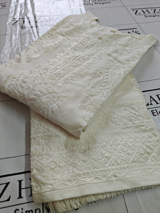 Pearl White Anchor Kaftan 2pc