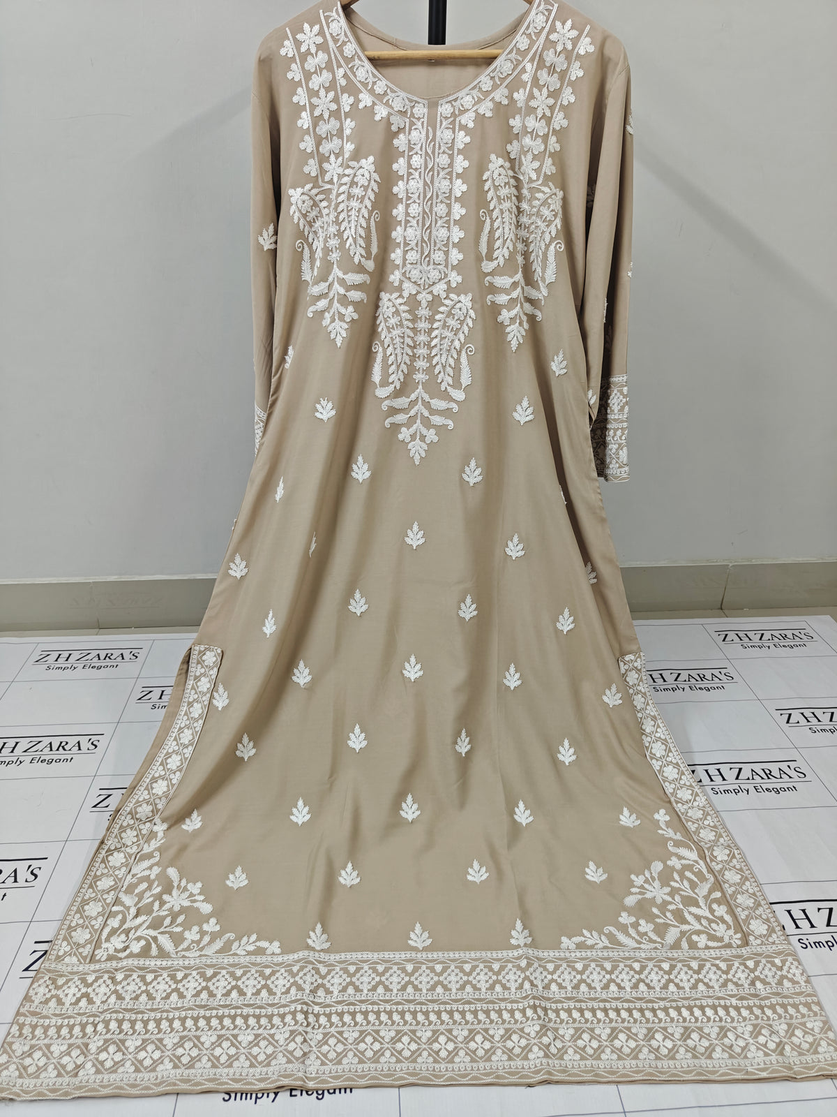 Beige Anchor Kaftan 2pc