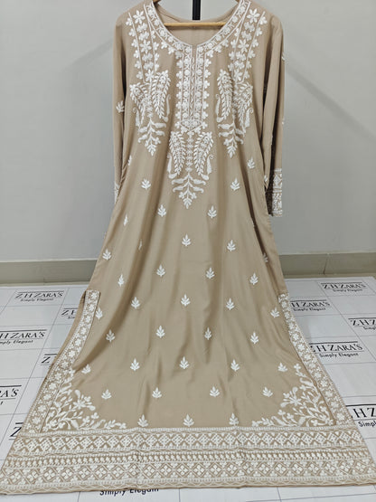 Beige Anchor Kaftan 2pc